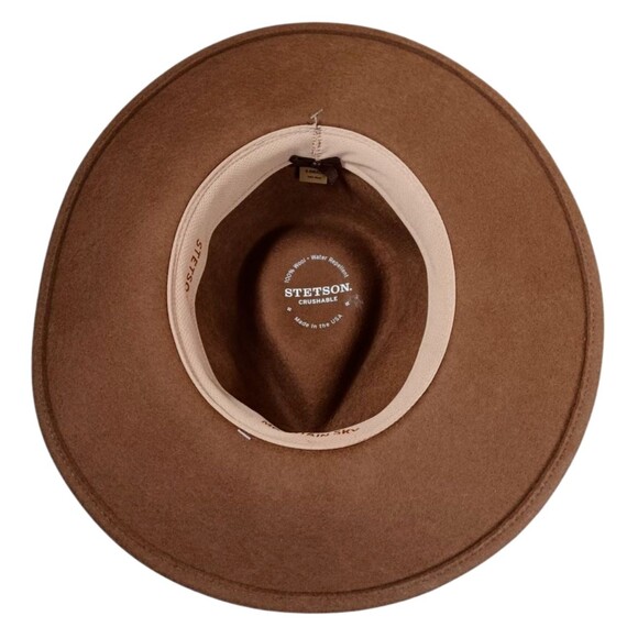 Stetson Mountain Sky Felt 100% Wool Water Repellant Crushable Travel Hat XS NEW - Picture 5 of 9